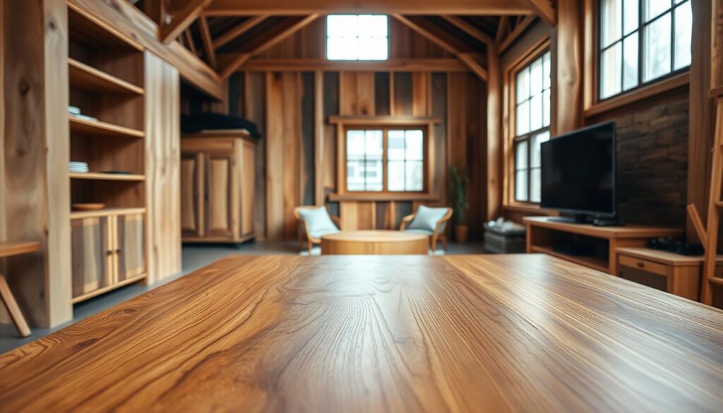 naturalne drewno w stylu loft