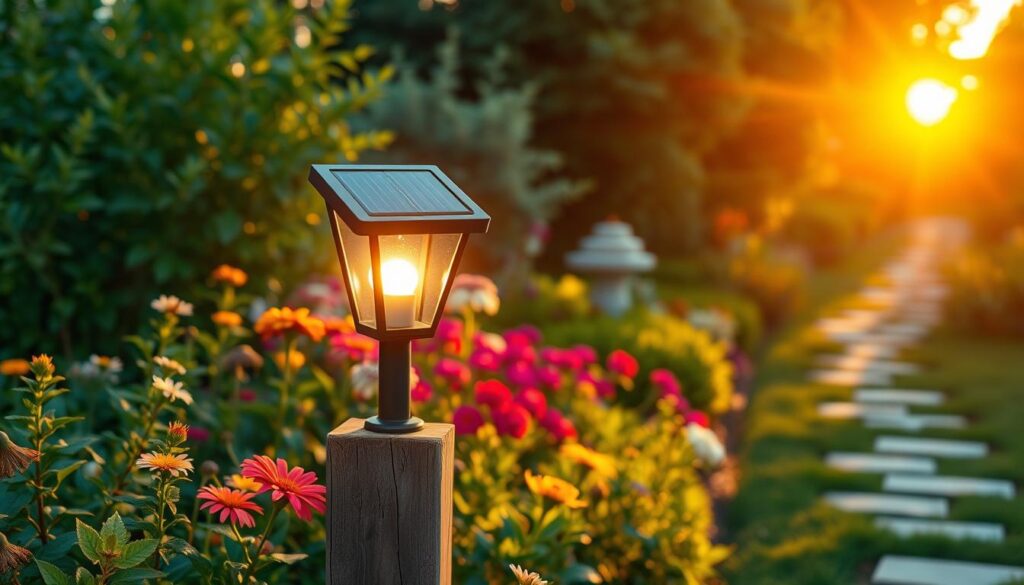 lampy solarne w ogrodzie